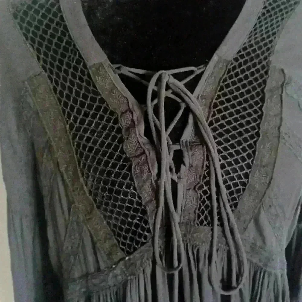 Free People Pebbled Don't Let Go Peasant Top S